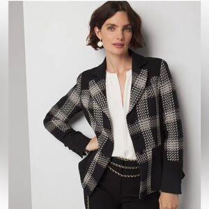 NWT White House Black Market plaid jacket size 8